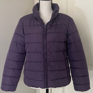 Big Girls Purple Puffer Jacket